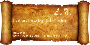 Latosinszky Nándor névjegykártya