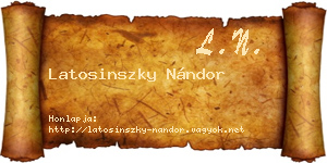 Latosinszky Nándor névjegykártya