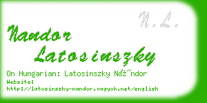 nandor latosinszky business card